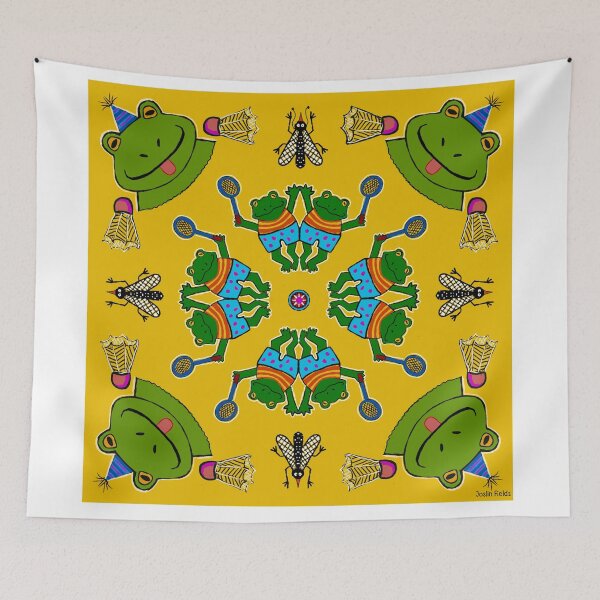 Item preview, Frogs play badminton designed and sold by Joslin Fields.