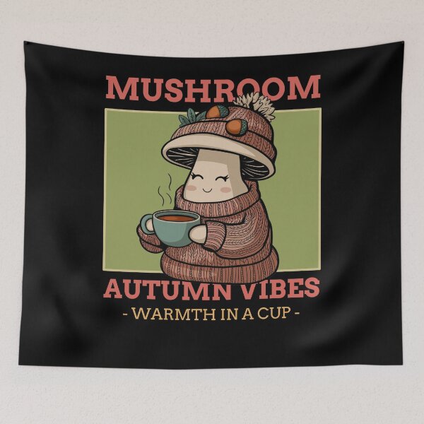 Aperçu de l'œuvre Champignons, ambiance automnale, chaleur dans une tasse créée et vendue par ZoneTeebyMe.