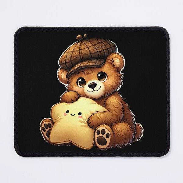 Item preview, Cuddly Bear with Star Pillow designed and sold by MaximumCutewaii.