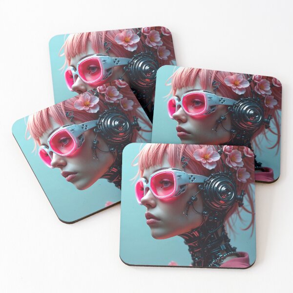 Item preview, Cool Futuristic Cyborg Flower Girl designed and sold by TheArtOfPat.