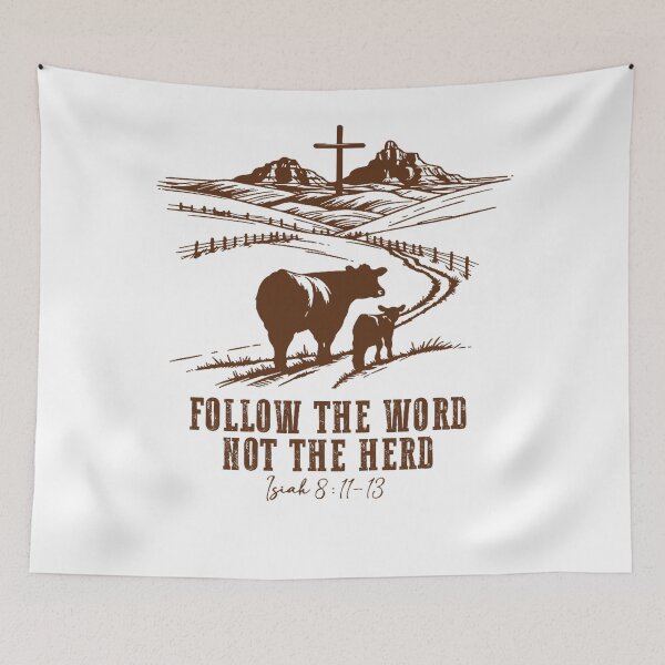 Item preview, Follow The Word Not The Herd Quote Retro designed and sold by Greenbacks.