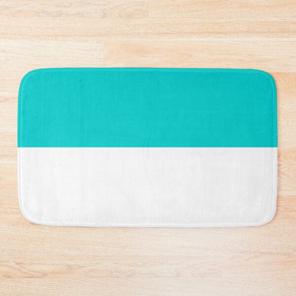 Item preview, Horizontal Halves - White and Cyan designed and sold by JustPatterns2.