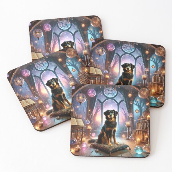 Item preview, Fantasy Dog Portrait in Mystical Enchanted Library designed and sold by ZetaDream.