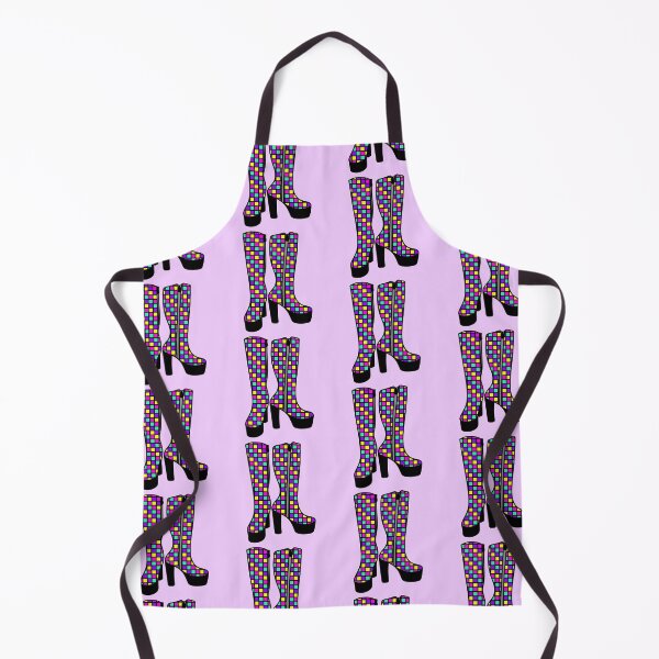 Item preview, Retro Boots with Checkered Pattern - neon colors, Pink, Purple, Blue and yellow designed and sold by MrsCreative1.