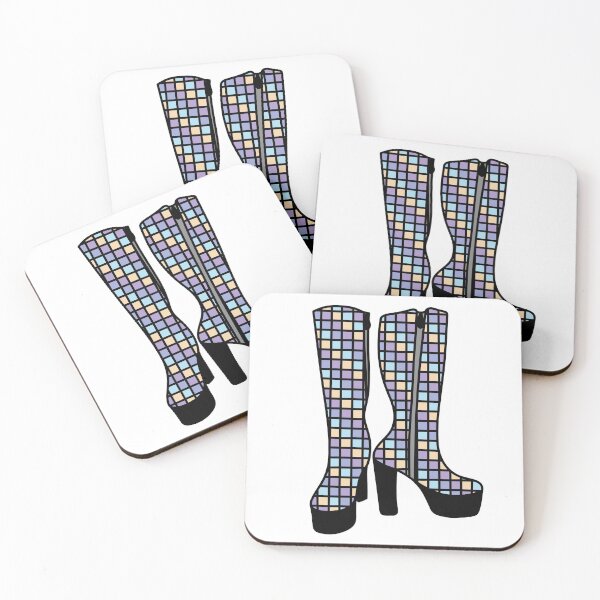 Item preview, Retro Boots with Checkered Pattern - Pastel colors, Purple, Blue and yellow  designed and sold by MrsCreative1.