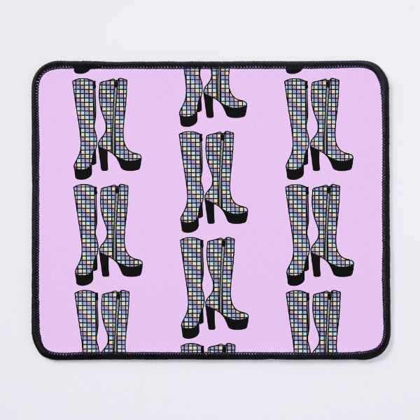 Item preview, Retro Boots with Checkered Pattern - Pastel colors, Purple, Blue and yellow designed and sold by MrsCreative1.