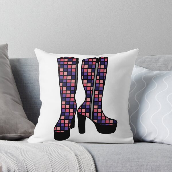 Item preview, Retro Boots with Checkered Pattern Purple and Pink designed and sold by MrsCreative1.