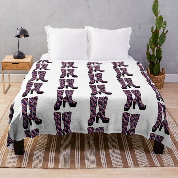 Item preview, Retro Boots with Checkered Pattern Purple and Pink designed and sold by MrsCreative1.