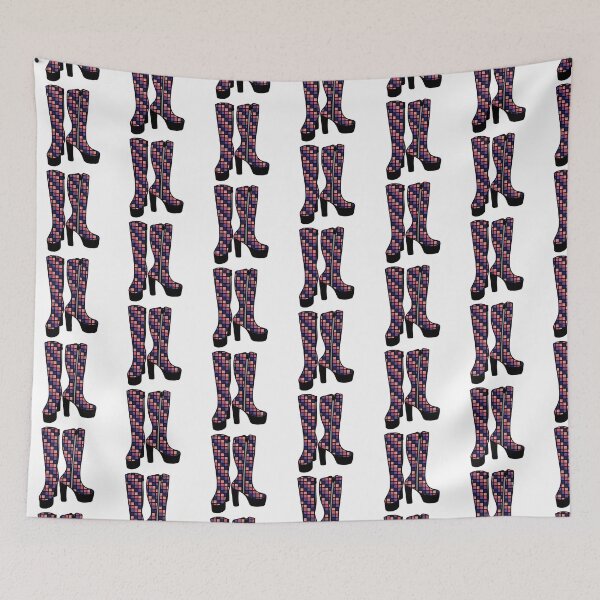 Item preview, Retro Boots with Checkered Pattern Purple and Pink designed and sold by MrsCreative1.