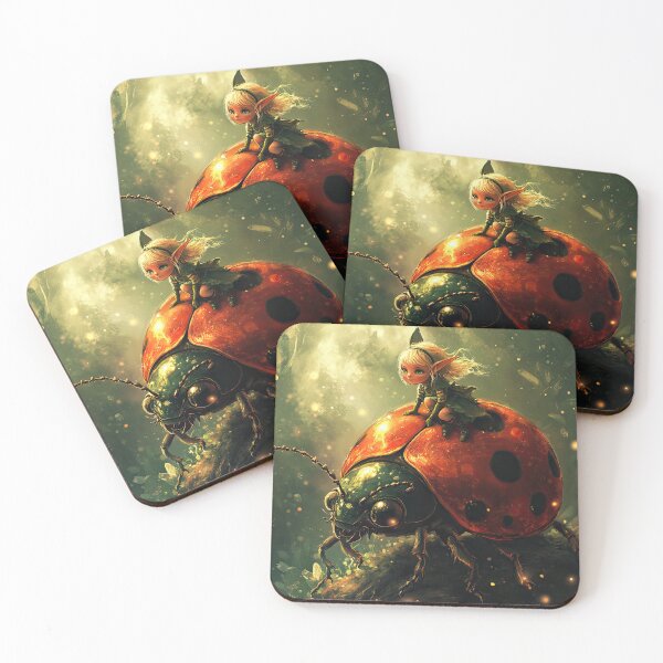 Item preview, Fairy sat on top of a lady bird Lady bug designed and sold by thewandswant.