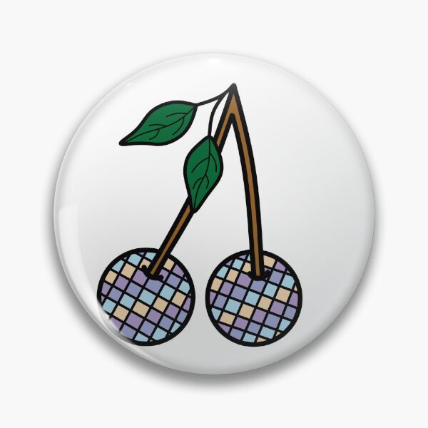 Item preview, Retro Cherries with Checkered Pattern Colors Purple, Blue and Cream designed and sold by MrsCreative1.
