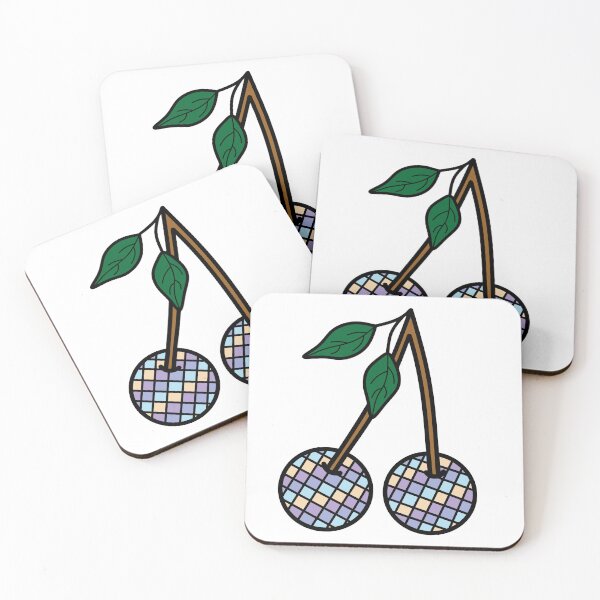 Item preview, Retro Cherries with Checkered Pattern Colors Purple, Blue and Cream designed and sold by MrsCreative1.