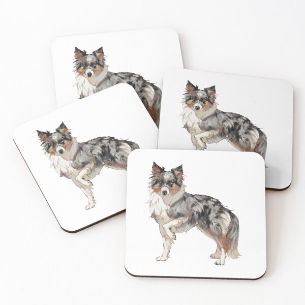 Item preview, Illustration of a Beautiful Australian Shepherd Dog designed and sold by telmunk relimsa.