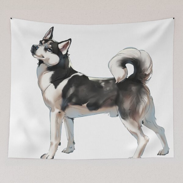 Item preview, Illustration of a Playful Black and White Dog designed and sold by telmunk relimsa.