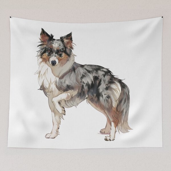 Item preview, Illustration of a Beautiful Australian Shepherd Dog designed and sold by telmunk relimsa.