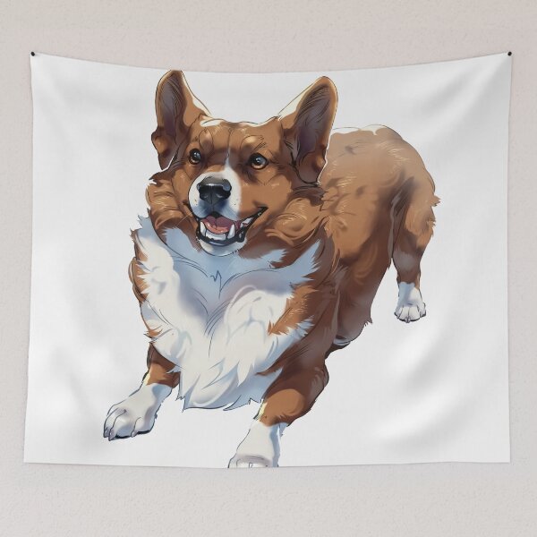 Item preview, Charming Corgi Illustration With Happy Expression and Fluffy Fur designed and sold by telmunk relimsa.