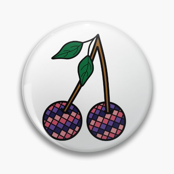 Item preview, Retro Cherries with Checkered Pattern Purple and Pink designed and sold by MrsCreative1.