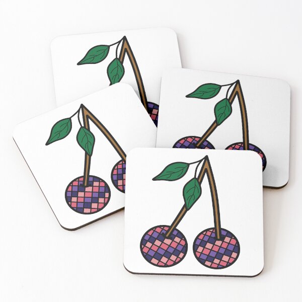 Item preview, Retro Cherries with Checkered Pattern Purple and Pink designed and sold by MrsCreative1.