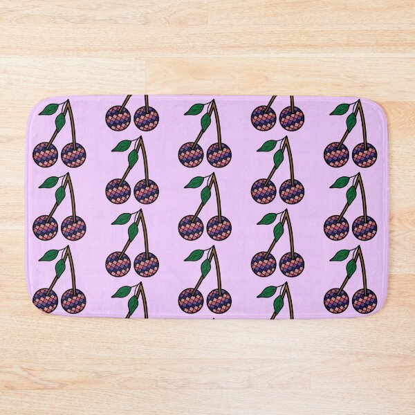 Item preview, Retro Cherries with Checkered Pattern Purple and Pink designed and sold by MrsCreative1.
