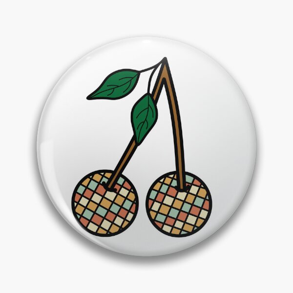 Item preview, Retro Cherries with Checkered Pattern Orange and Green  designed and sold by MrsCreative1.