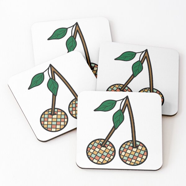 Item preview, Retro Cherries with Checkered Pattern Orange and Green  designed and sold by MrsCreative1.