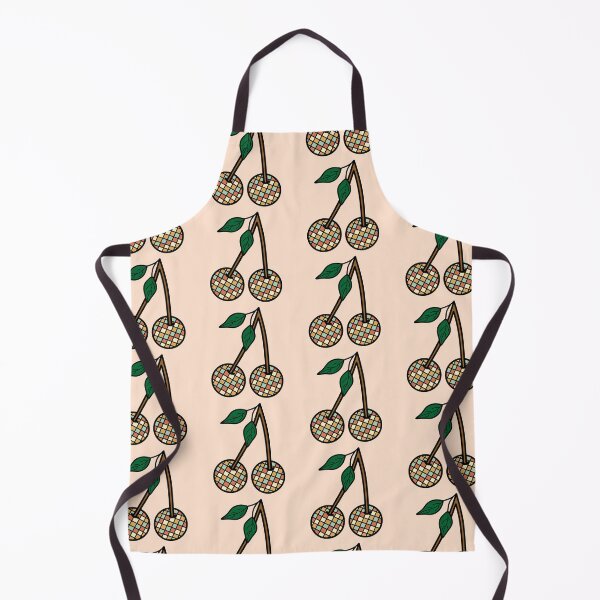 Item preview, Retro Cherries with Checkered Pattern Orange and Green  designed and sold by MrsCreative1.