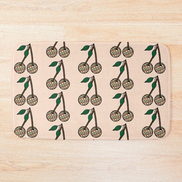 Item preview, Retro Cherries with Checkered Pattern Orange and Green  designed and sold by MrsCreative1.
