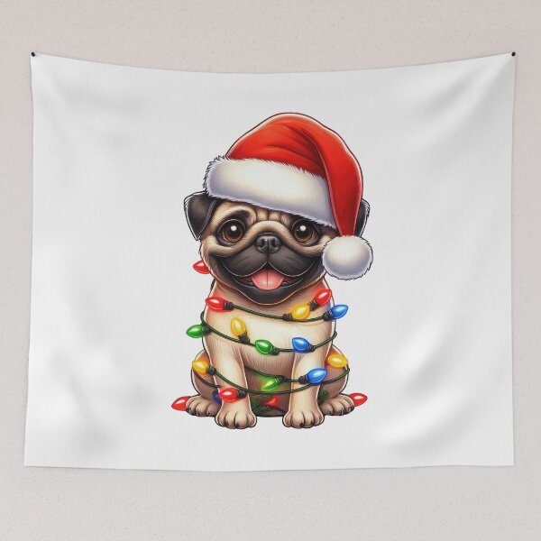 Item preview, Pug Dog Christmas designed and sold by doodIllustrate.
