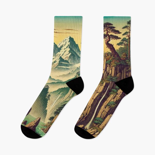 Item preview, Climbing Towards Gehy - A Contemporary Ukiyo-e Nature Landscape designed and sold by Kijiermono.