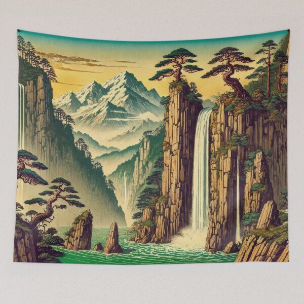 Item preview, Climbing Towards Gehy - A Contemporary Ukiyo-e Nature Landscape designed and sold by Kijiermono.
