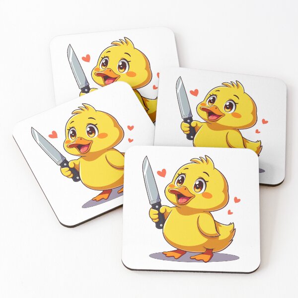 Item preview, Funny and Cute Anime Duck With Knife designed and sold by ThreeftlyPicks.