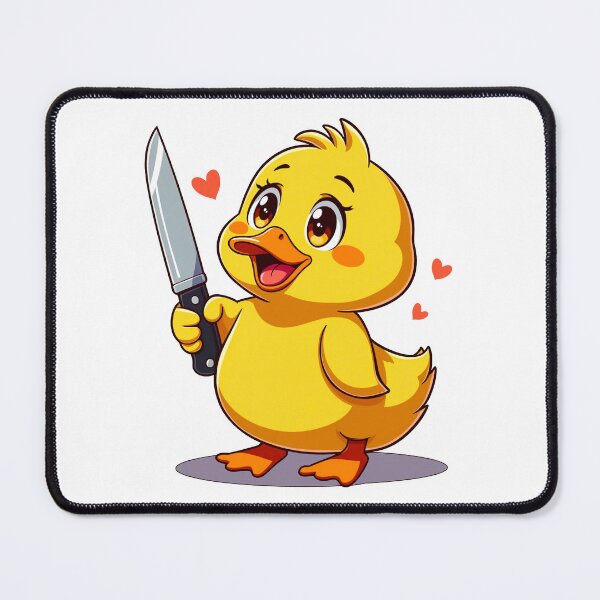 Item preview, Funny and Cute Anime Duck With Knife designed and sold by ThreeftlyPicks.
