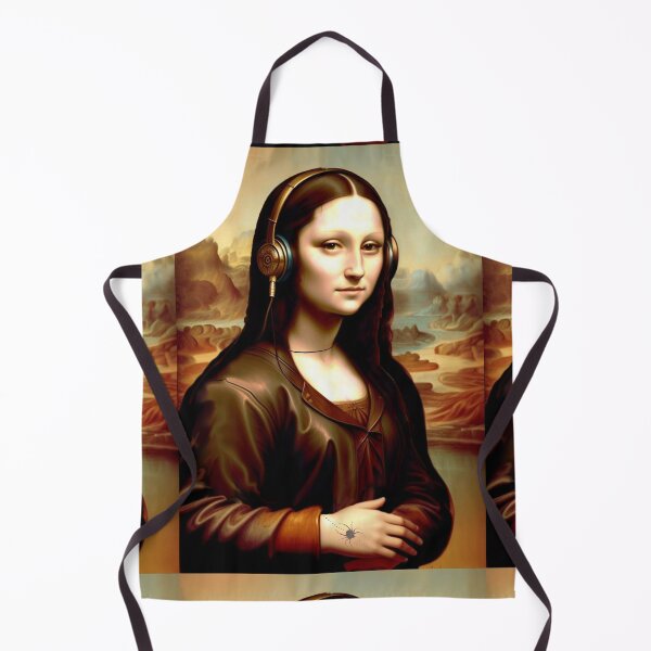Item preview, Modern Mona Lisa headphones tattoo leather jacket designed and sold by AuroraXGreen.