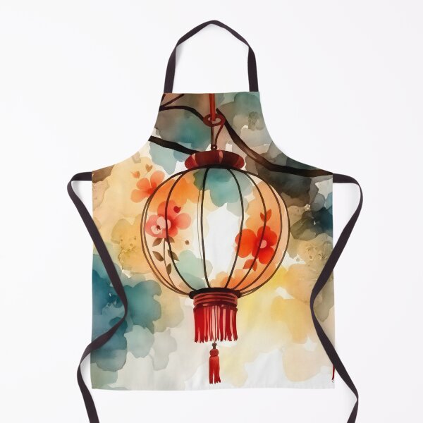 Item preview, Chinese lantern watercolor art designed and sold by patterncrow.