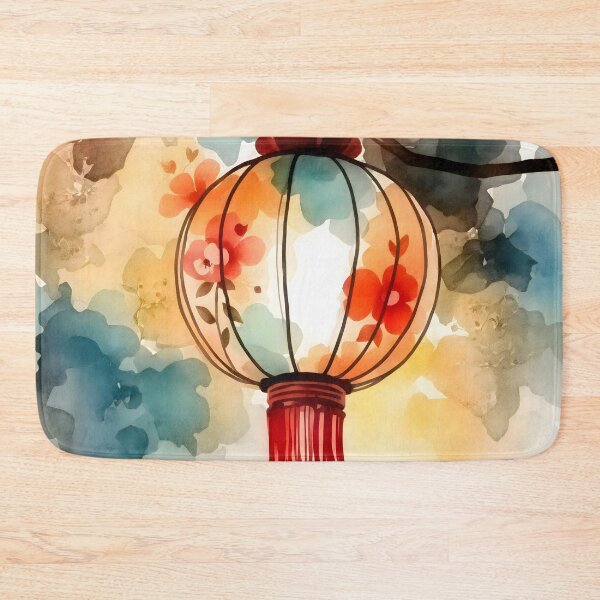 Item preview, Chinese lantern watercolor art designed and sold by patterncrow.