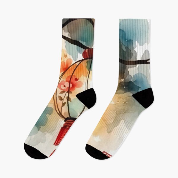 Item preview, Chinese lantern watercolor art designed and sold by patterncrow.
