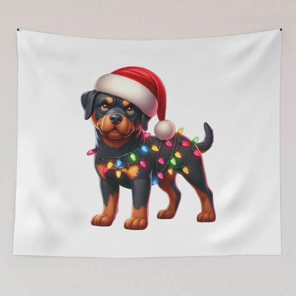 Item preview, Rottweiler Dog Christmas designed and sold by doodIllustrate.