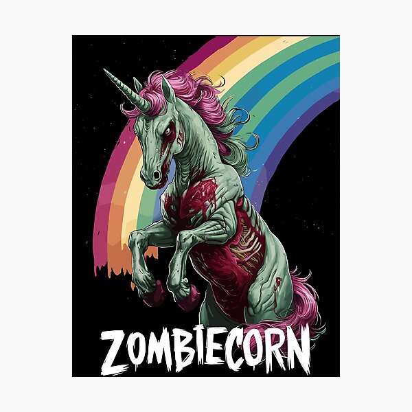 Item preview, Zombiecorn Rainbow Undead Unicorn designed and sold by Quirky Shirts.