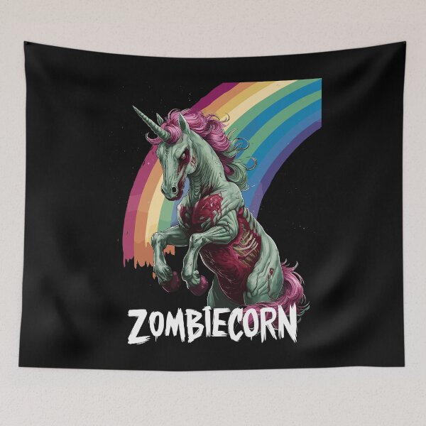 Item preview, Zombiecorn Rainbow Undead Unicorn designed and sold by Quirky Shirts.