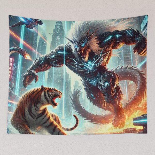 Item preview, Futuristic Showdown: Cyber Dragon vs. Mega Tiger designed and sold by aunins7.
