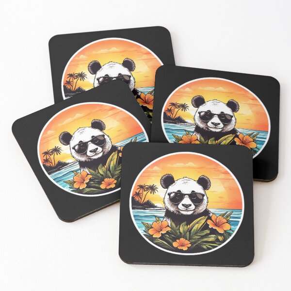 Item preview, Panda Bear with Sunglasses on a beach in Hawaii designed and sold by NautiChic.