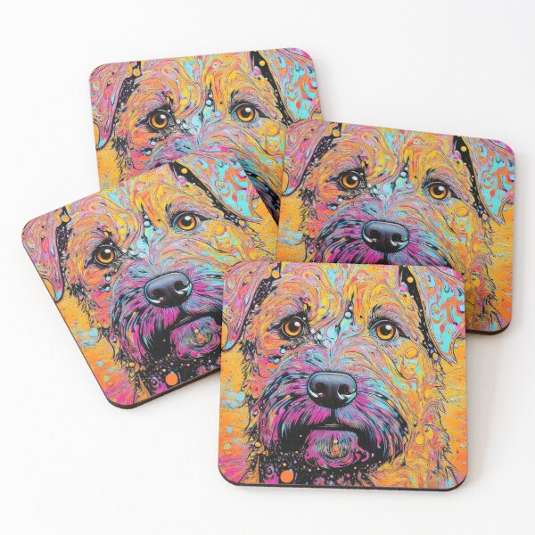 Item preview, Colourful Border Terrier Dog Marbled Effect Pet Portrait designed and sold by Adam Regester.
