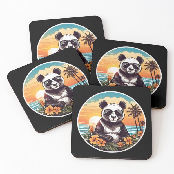 Item preview, Giant Panda Bear with Sunglasses on a beach in Hawaii designed and sold by NautiChic.