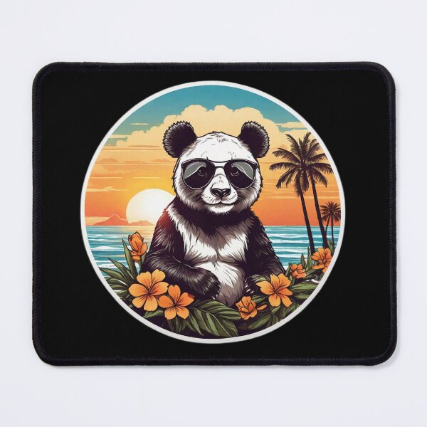 Item preview, Giant Panda Bear with Sunglasses on a beach in Hawaii designed and sold by NautiChic.