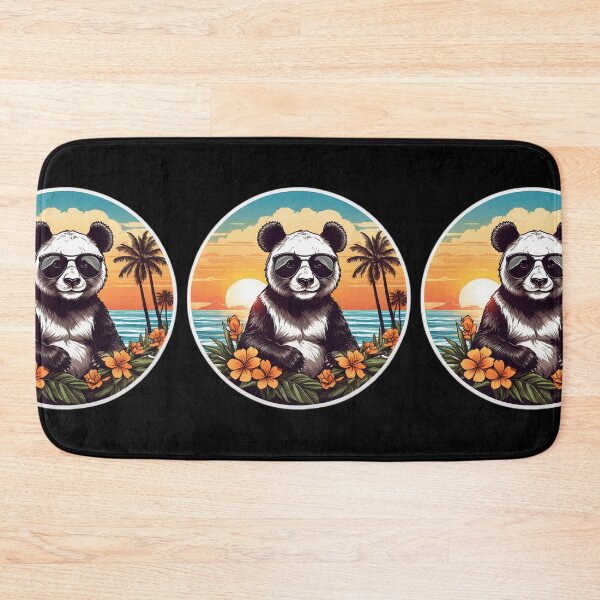 Item preview, Giant Panda Bear with Sunglasses on a beach in Hawaii designed and sold by NautiChic.