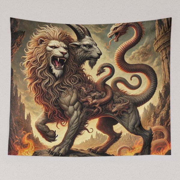 Item preview, Mythical Chimera: A Three-Headed Beast from Ancient Greece designed and sold by aunins7.