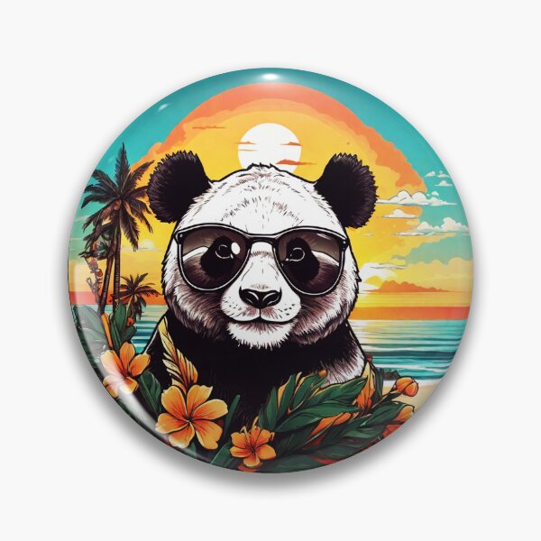 Item preview, Giant Panda Bear at Sunset on a beach in Hawaii designed and sold by NautiChic.