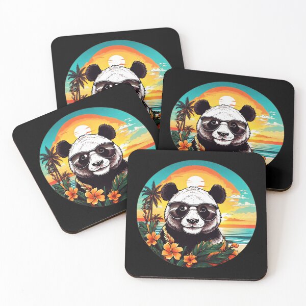 Item preview, Giant Panda Bear at Sunset on a beach in Hawaii designed and sold by NautiChic.