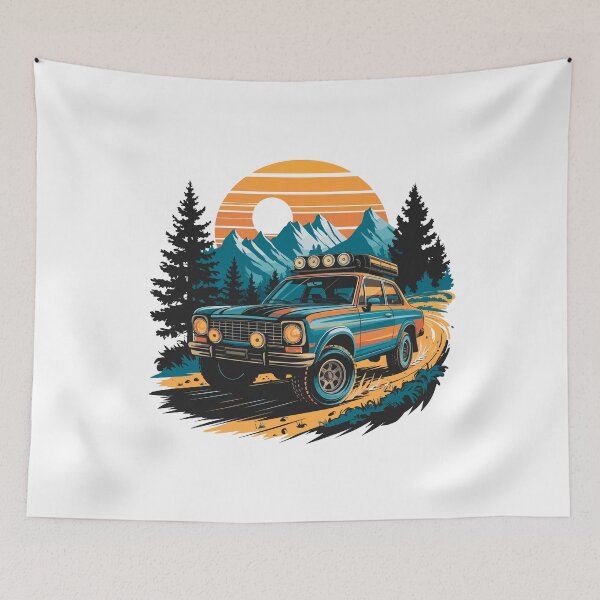 Item preview, Vintage Offroad Adventure Rugged 1970s Car in Nature off grid designed and sold by w1ckerman.