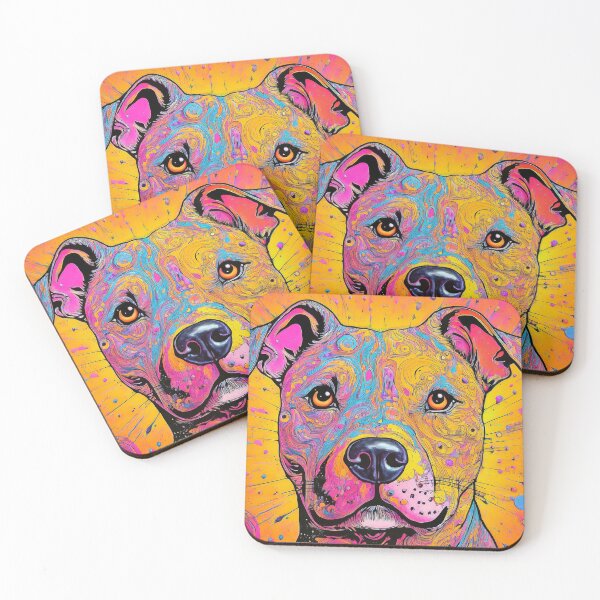 Item preview, Colourful Staffordshire Bull Terrier Dog Marbled Effect Pet Portrait designed and sold by Adam Regester.